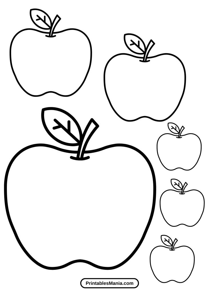 easy-to-color apple template printable