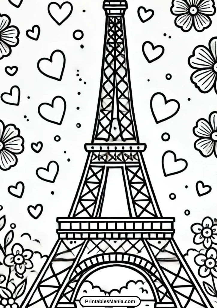 picture of eiffel tower to color