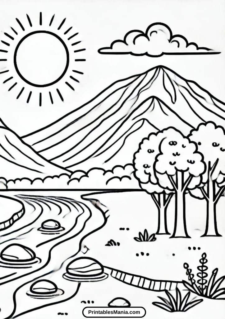 landscape coloring pages pdf