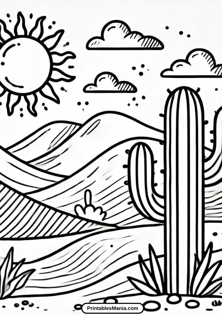 desert view coloring page