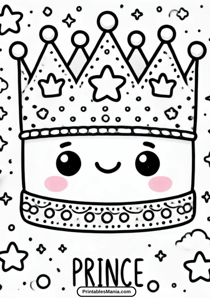 simple prince crown coloring page