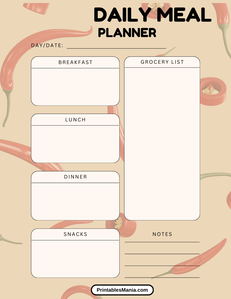 easy-to-use meal planner PDF for meal prep