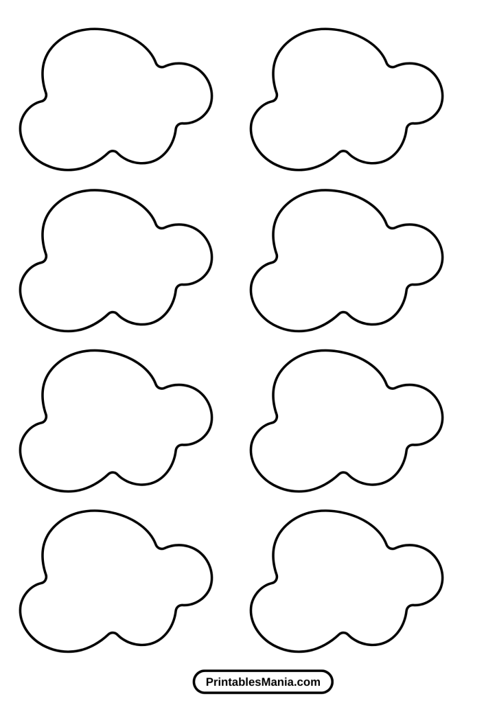 printable cloud template for coloring pages