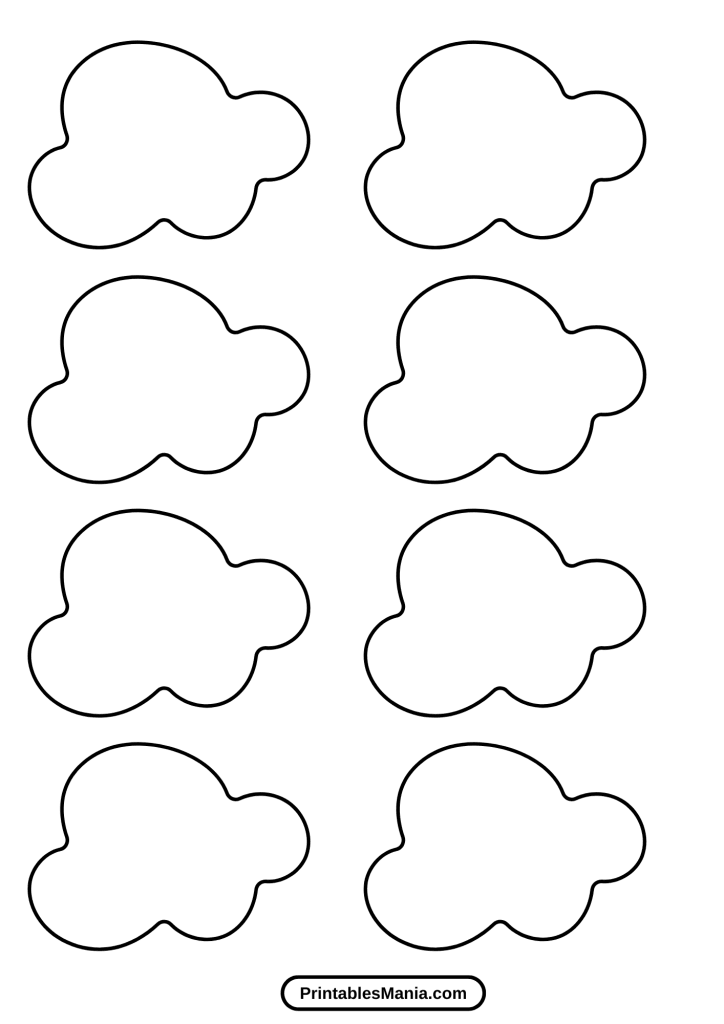 printable cloud template for coloring pages