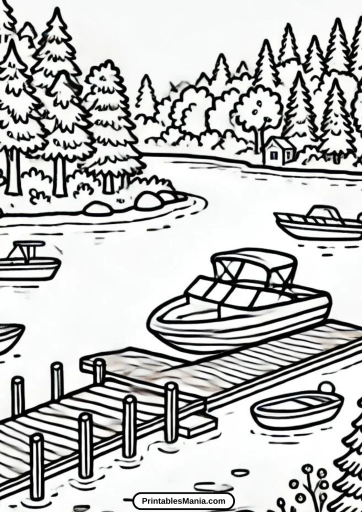 lake view coloring page