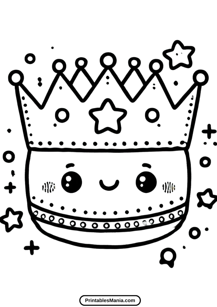 fun crown coloring page for children