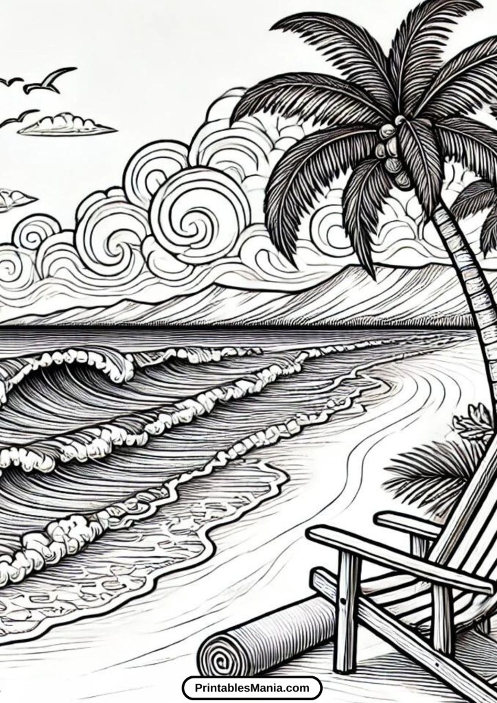 beachy escape coloring pages