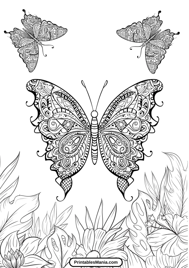 butterfly coloring pages for adults printable