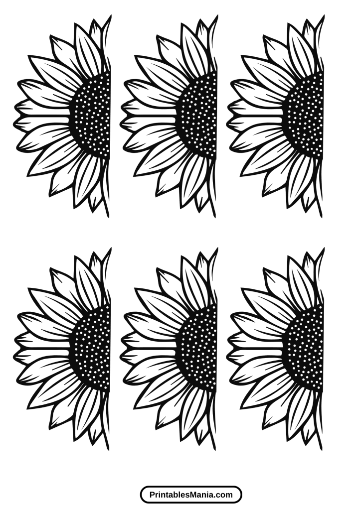 whimsical sunflower printable for kids