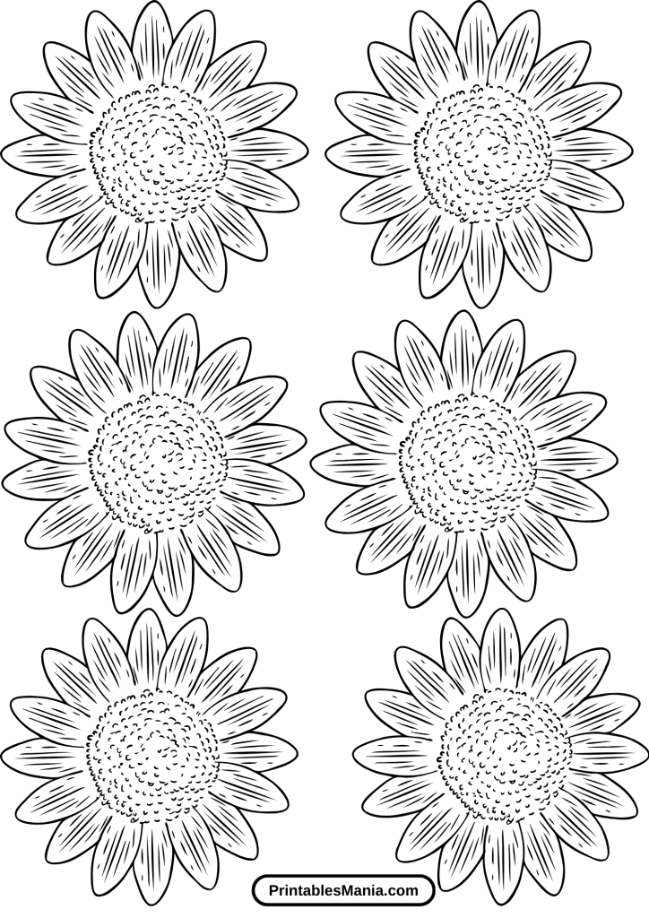 free printable paper sunflower template