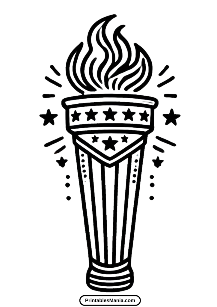 printable Olympic torch coloring page for kids