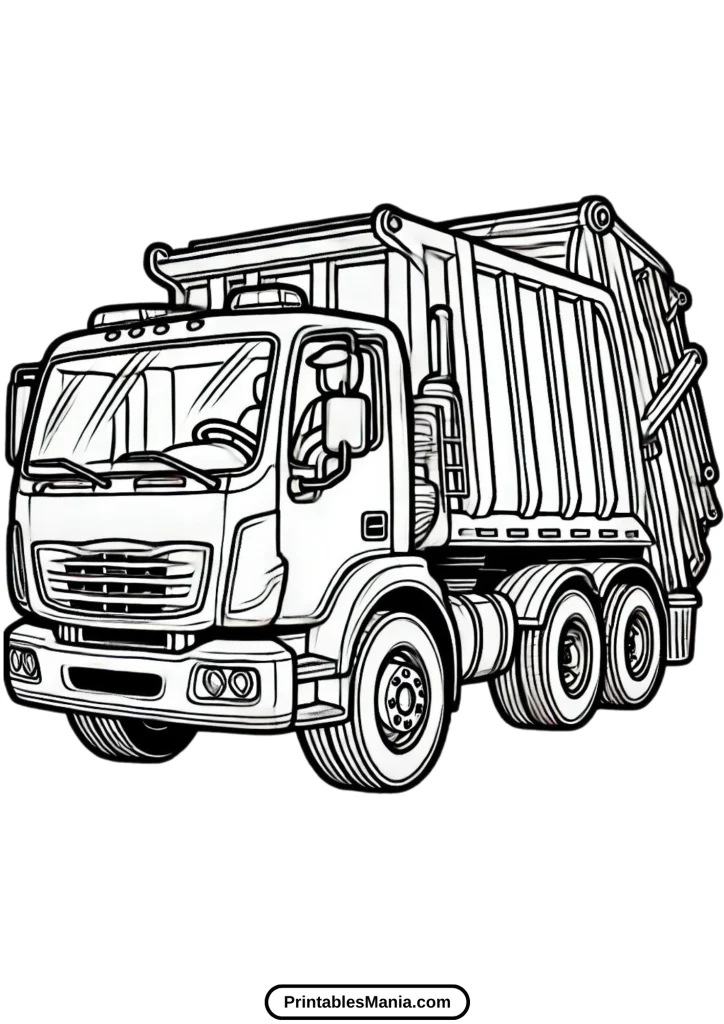 trash truck coloring pages