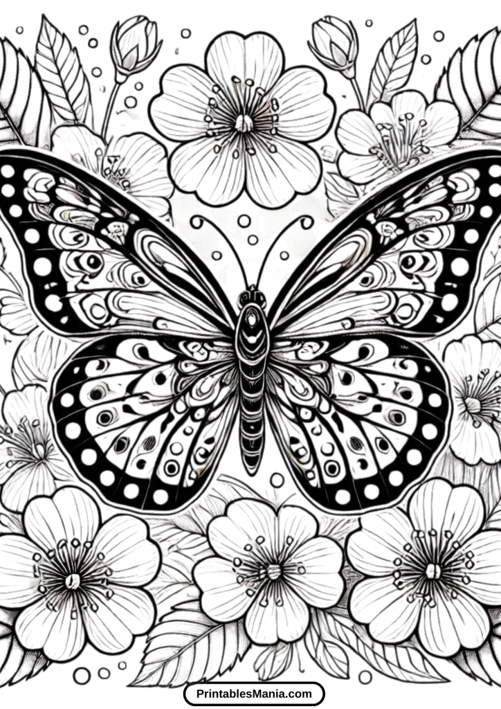 butterfly garden coloring pages