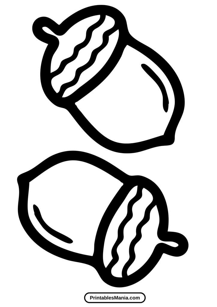 printable acorn cutout for kids' crafts