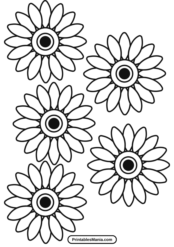 easy sunflower printable template