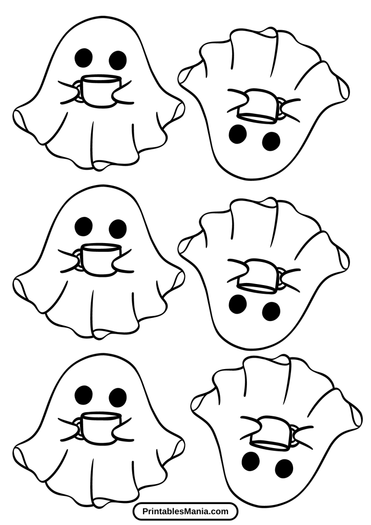 free ghost template for halloween crafts