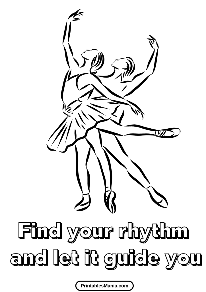 realistic ballerina in an elegant pose coloring page