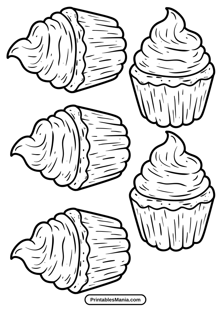 cupcake template for coloring pages