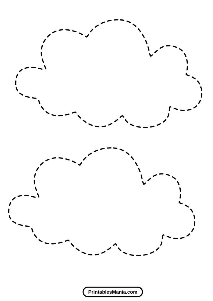 printable cloud template for wall art