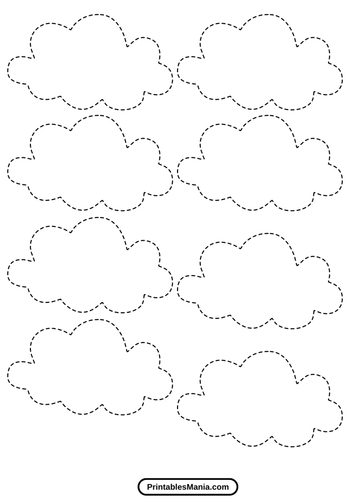 free cloud template for holiday crafts