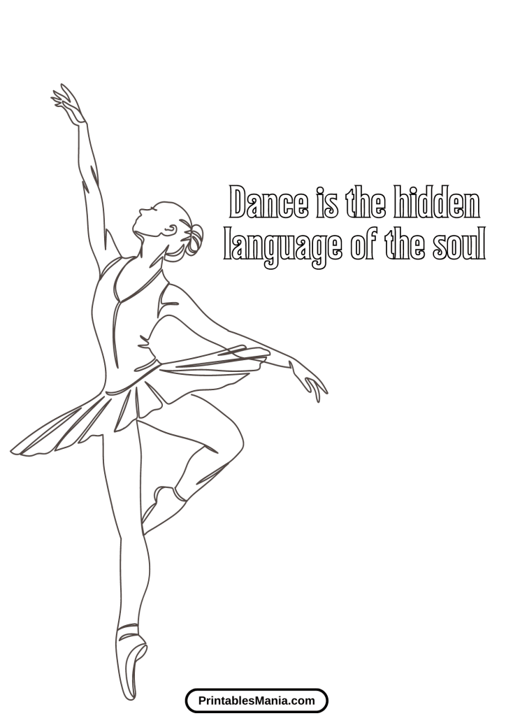 easy ballerina coloring page for children