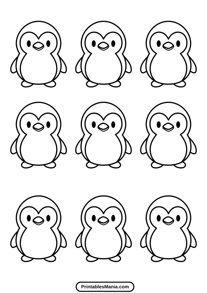 penguin macaron template