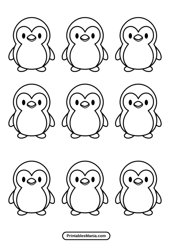 penguin macaron template