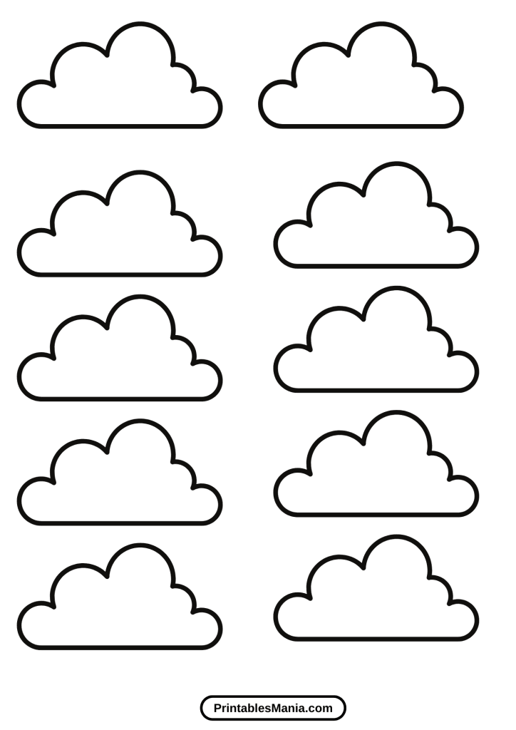 free cloud template for preschool crafts