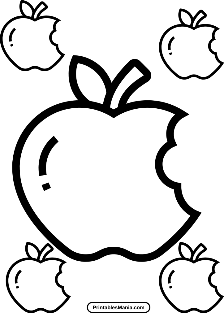 apple template printable with simple outline