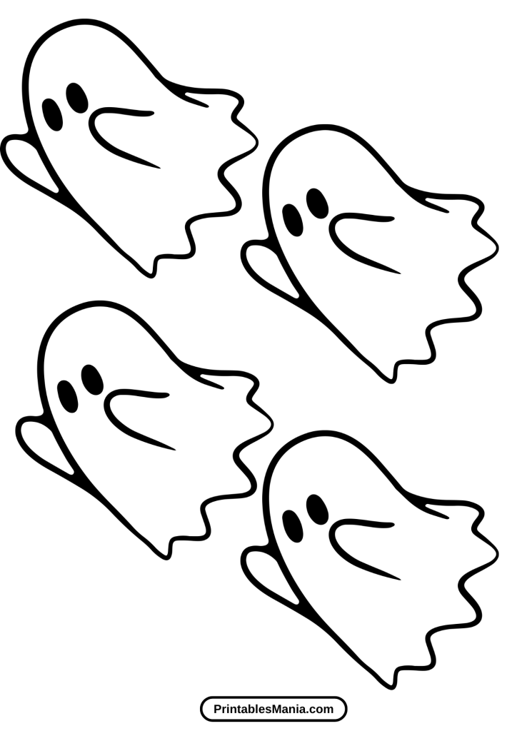 ghost template for halloween coloring