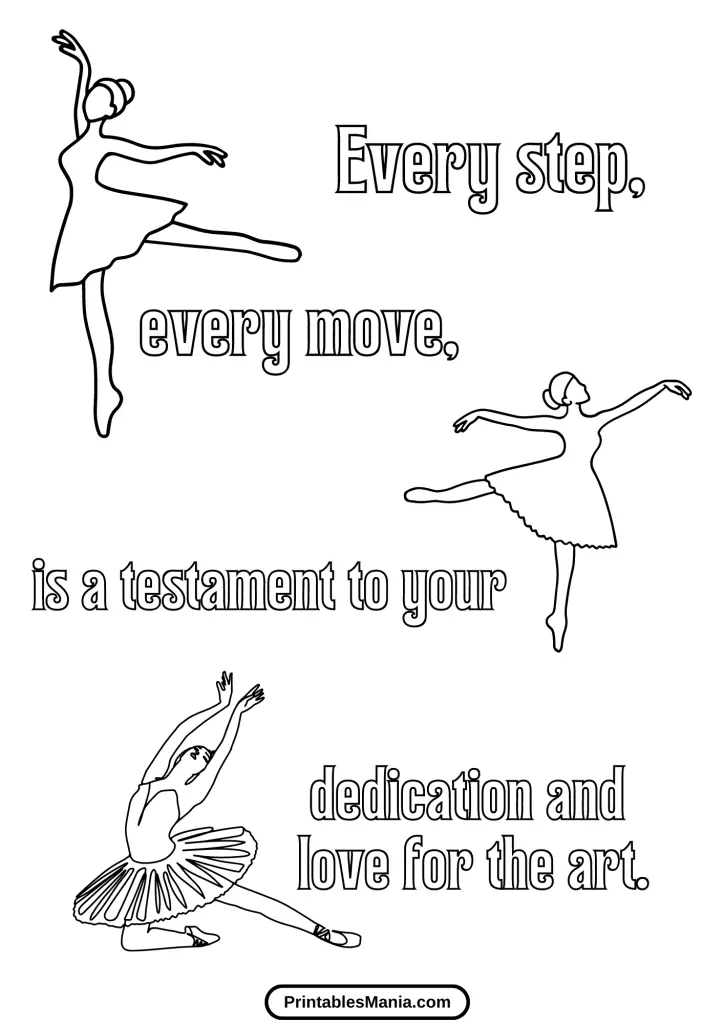 simple ballerina in a classic pose coloring page