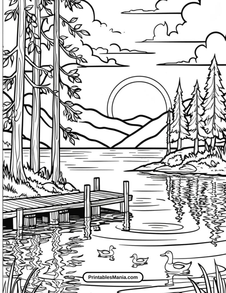 relaxing nature coloring sheet