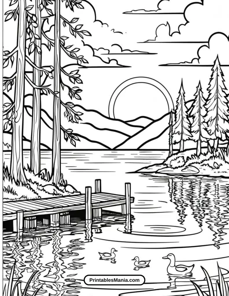 relaxing nature coloring sheet