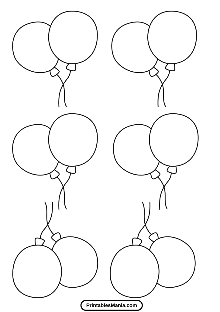 printable balloon outlines for coloring and crafting