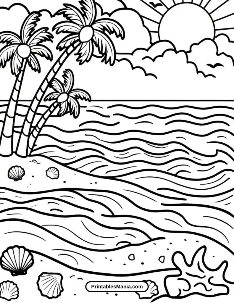 printable outdoor landscape coloring page for all ages