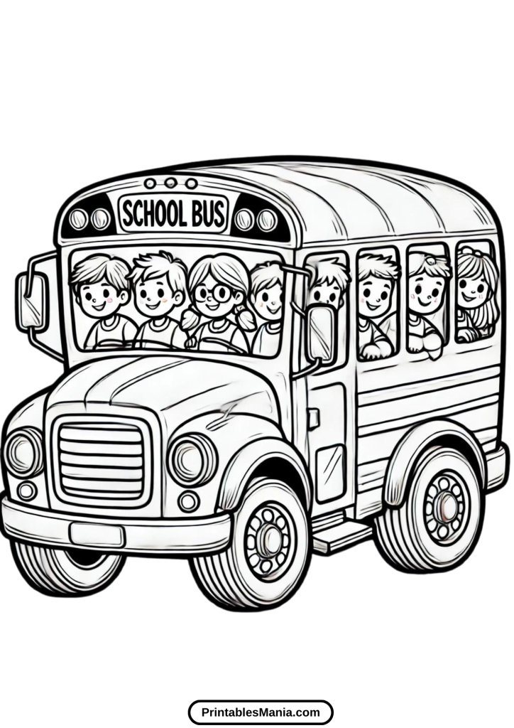 free school bus coloring page download