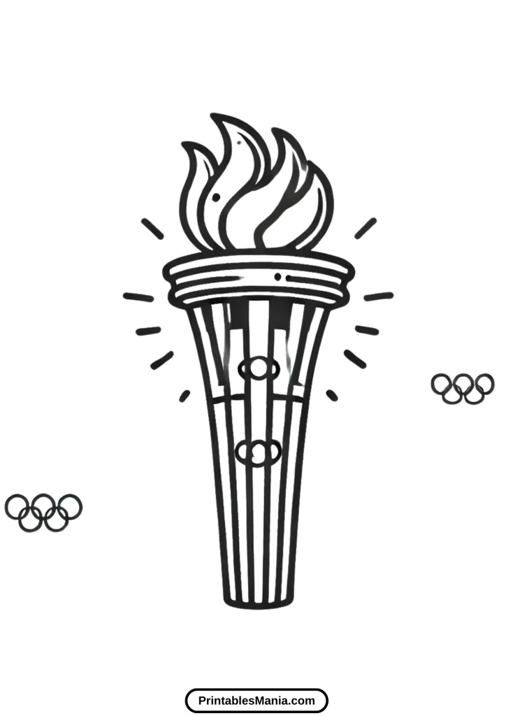 detailed Olympic torch coloring sheet