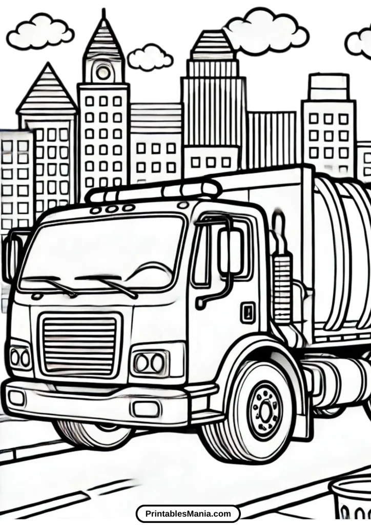 garbage truck coloring pages printable