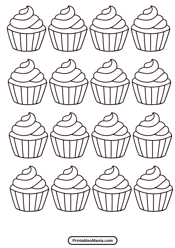 simple cupcake outline template