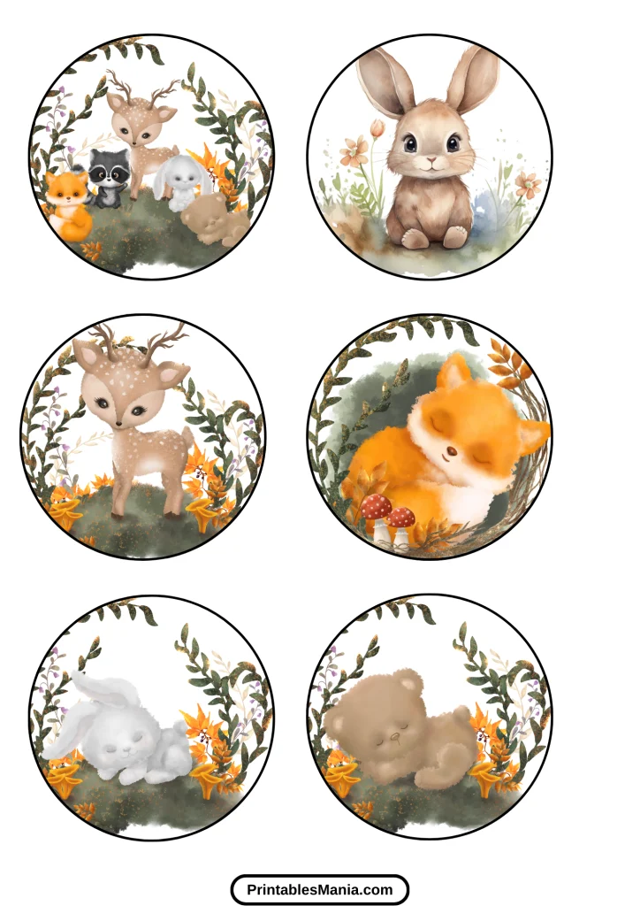 woodland cupcake toppers free printables