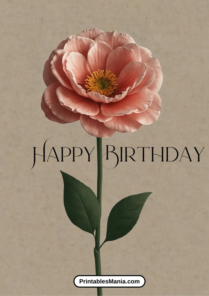 printable birthday card with watercolor flowers