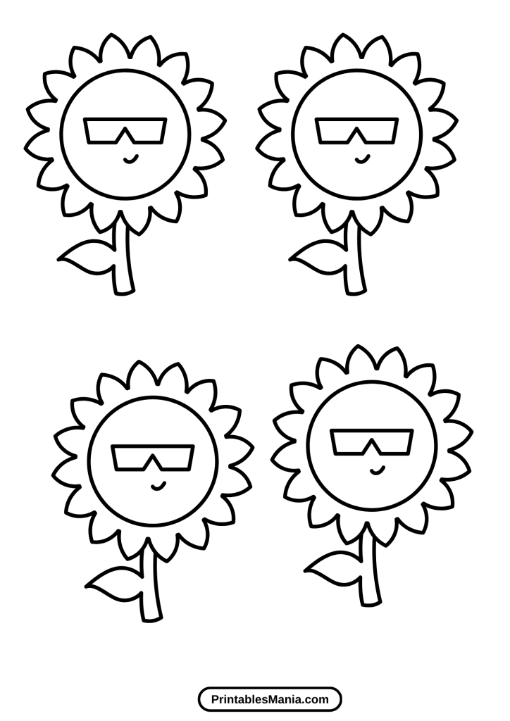 printable sunflower template for children