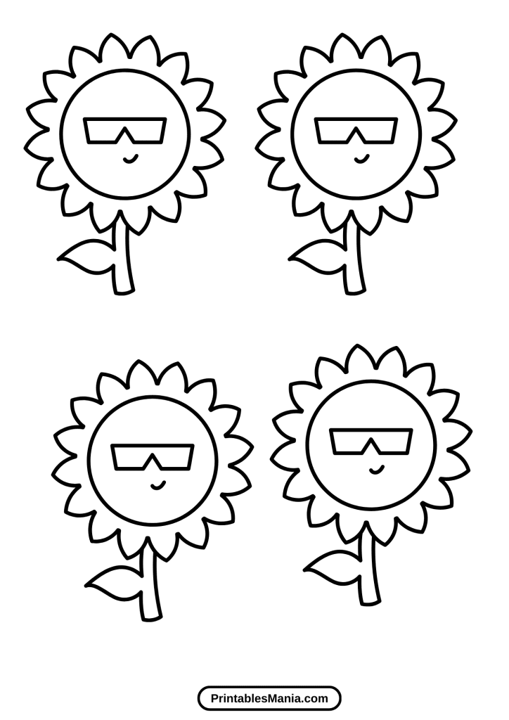 printable sunflower template for children