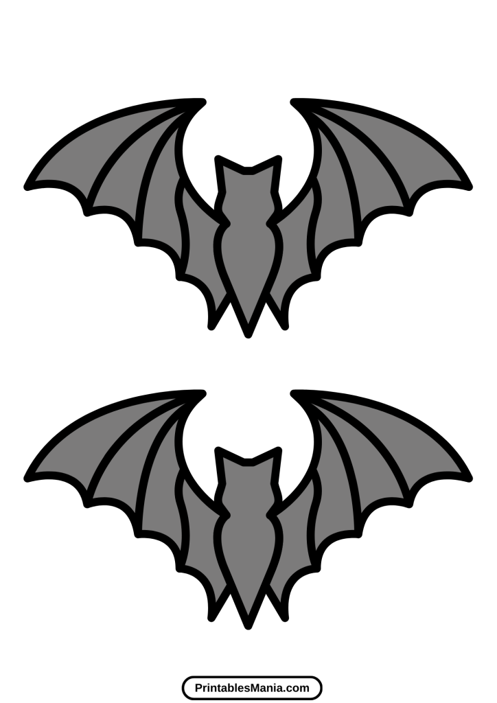 free bat template printable coloring page