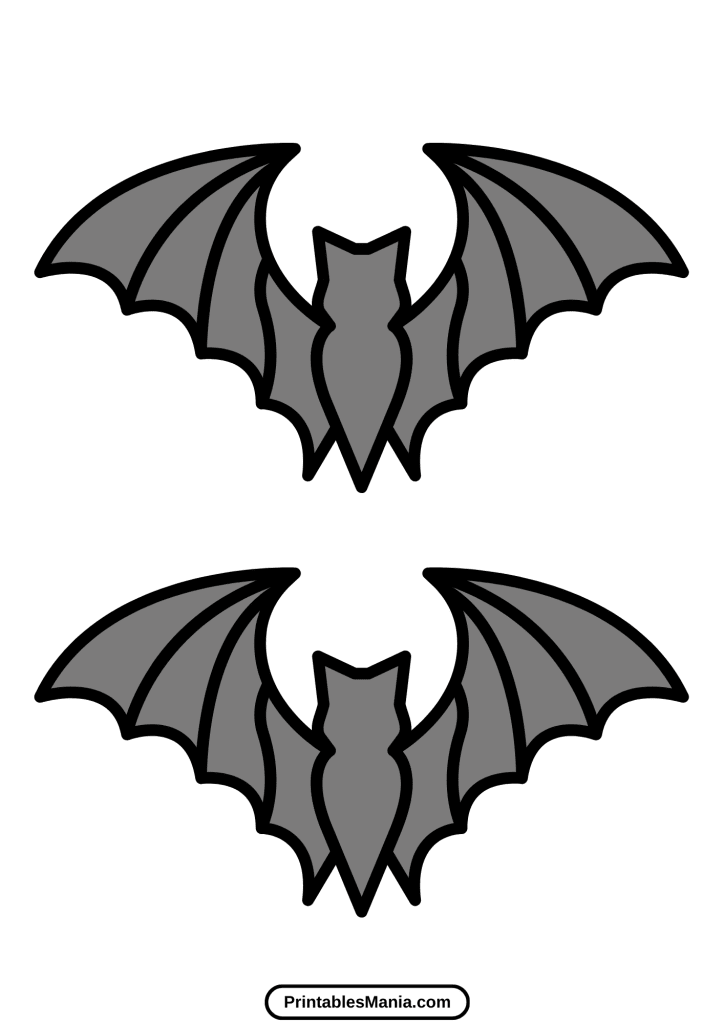 free bat template printable coloring page