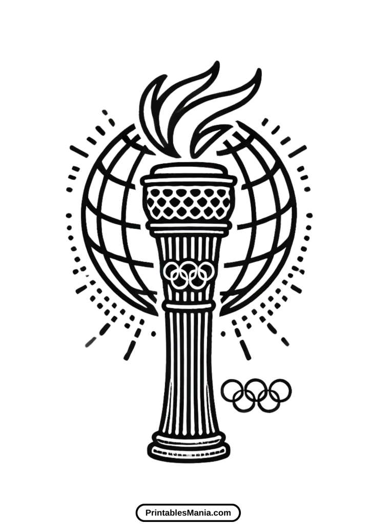 olympic torch coloring page for adults