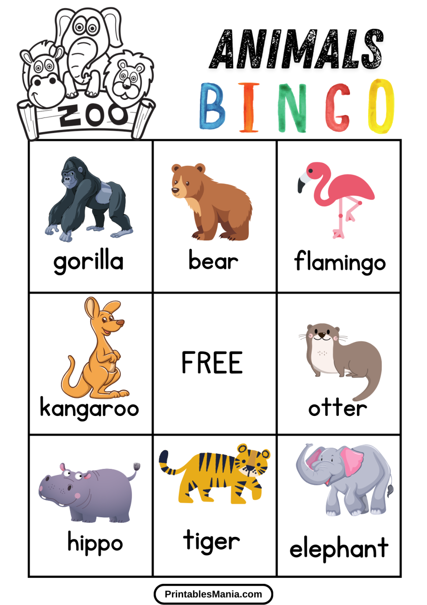 Zoo Animal Bingo Free Printable - Printables Mania