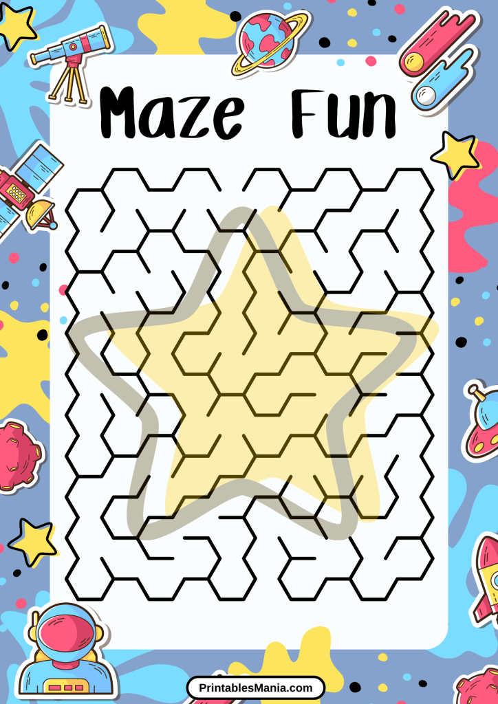 printable maze PDF for kids