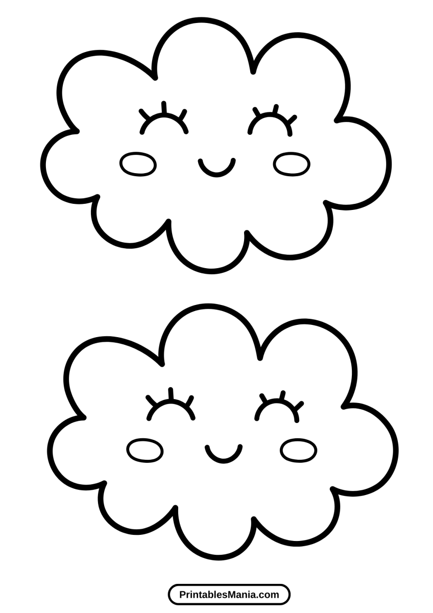 Cloud Printable Template - Printables Mania