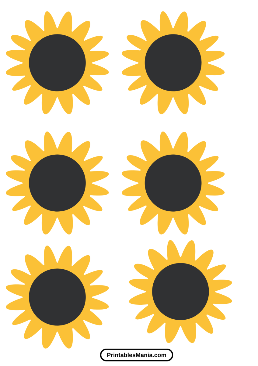 Sunflower Printable Template - 6 12 848x1200 
